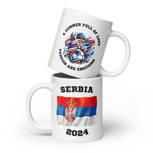 Serbien | Fußball Sammleredition: Weiße Tasse mit exklusivem Motiv