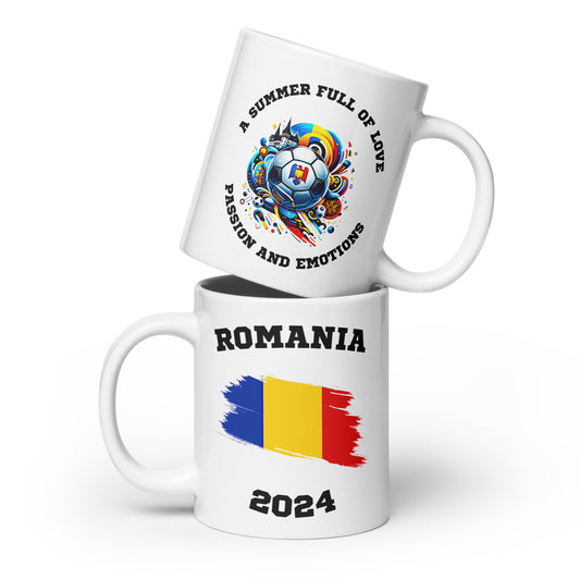 Rumänien | Fußball Sammleredition: Weiße Tasse mit exklusivem Motiv