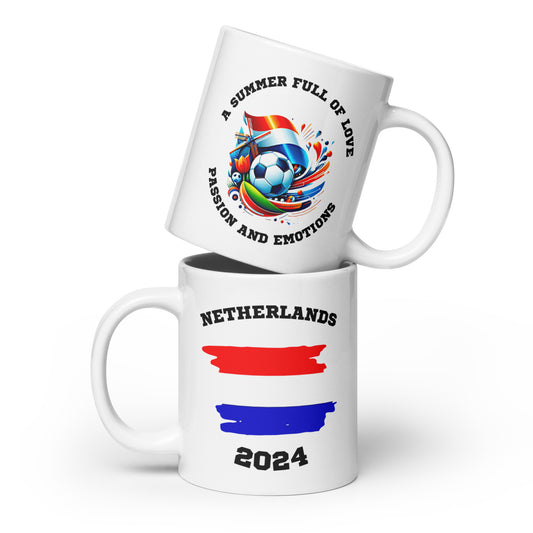 Niederlande | Fußball Sammleredition: Weiße Tasse mit exklusivem Motiv