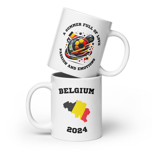 Belgien | Fußball Sammleredition: Weiße Tasse mit exklusivem Motiv