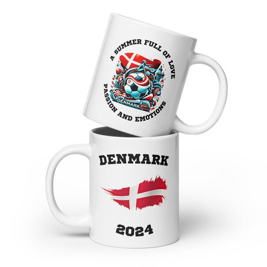Dänemark | Fußball Sammleredition: Weiße Tasse mit exklusivem Motiv